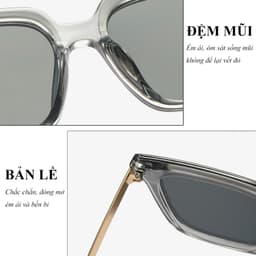 Kính Râm Nam Nữ Thời Trang Chống Tia UV NARO EYEWEAR Dáng Vuông Sang Chảnh Thời Trang Bảo Vệ Mắt 358 8