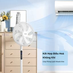 Quạt Cây Đứng 7 Cánh PIP389, Quạt Điện Tử Thông Minh 8 Chế Độ Gió Điều Khiển Từ Xa, Hẹn Giờ 24H 8
