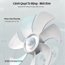Quạt Cây Đứng 7 Cánh PIP389, Quạt Điện Tử Thông Minh 8 Chế Độ Gió Điều Khiển Từ Xa, Hẹn Giờ 24H 5