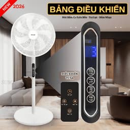 Quạt Cây Đứng 7 Cánh PIP389, Quạt Điện Tử Thông Minh 8 Chế Độ Gió Điều Khiển Từ Xa, Hẹn Giờ 24H 7