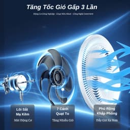 Quạt Cây Đứng 7 Cánh PIP389, Quạt Điện Tử Thông Minh 8 Chế Độ Gió Điều Khiển Từ Xa, Hẹn Giờ 24H 3