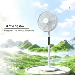 Quạt Cây Đứng 7 Cánh PIP389, Quạt Điện Tử Thông Minh 8 Chế Độ Gió Điều Khiển Từ Xa, Hẹn Giờ 24H 9