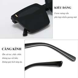 Kính râm mát thời trang nam nữ NARO EYEWEAR  gọng nhựa vuông chống tia UV phong cách Hàn Quốc 2221 7
