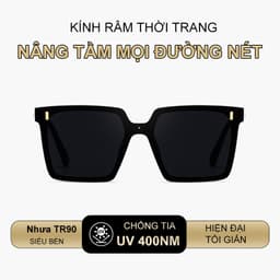 Kính râm mát thời trang nam nữ NARO EYEWEAR  gọng nhựa vuông chống tia UV phong cách Hàn Quốc 2221 2