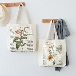 Túi vải đeo vai họa tiết hoa xinh xắn - túi tote canvas có khóa kéo thời trang dễ thương tota0313 3