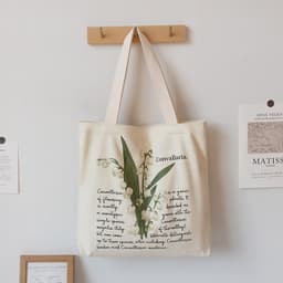Túi vải đeo vai họa tiết hoa xinh xắn - túi tote canvas có khóa kéo thời trang dễ thương tota0313 6