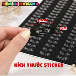 200 Sticker In Tên Theo Yêu Cầu Mẫu MAKEUP NAILS Decal Nhựa Chống Nước TIỆM IN HADANA 3