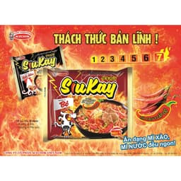 Thùng 24 Gói Mì Siu Kay Vị Hải Sản Bò Cay Gà Cay Phô Mai - Mì SiuKay mì cay 7 cấp độ Siêu Cay 9