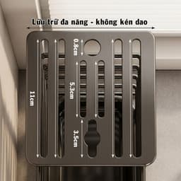 (SẴN) Giá Đựng Dao Thép Carbon Chống Gỉ ECO, Kệ Cài Dao Đũa Nhà Bếp Đa Năng Có Khay Hứng Nước 8