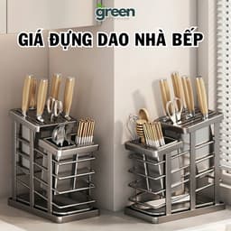 Giá Cài Dao Thép Carbon Chống Gỉ Cao Cấp, Giá Đựng Dao Kéo Đa Năng, Có Khay Hứng Nước Tiện Lợi 1