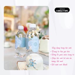[Sét 10 chiếc] [Nhãn Chai Nước Suối - Nhãn Dài ] Dán nước Suối Trang Trí Đám Cưới, Đám Hỏi 5