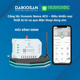 Công tắc Hunonic Noma 4CH – Điều khiển mọi thiết bị từ xa qua điện thoại dùng sim 5