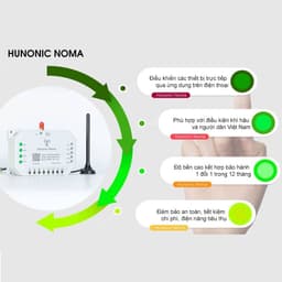 Công tắc Hunonic Noma 4CH – Điều khiển mọi thiết bị từ xa qua điện thoại dùng sim 4