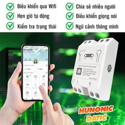 Công tắc wifi thông minh Hunonic Datic Basic 500W điều khiển từ xa qua điện thoại, hẹn giờ tự động 2