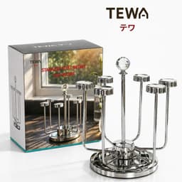 Giá úp cốc xoay 360 độ để bàn inox 304, 15 x 22.5 x 25CM, TEWA 80064 2