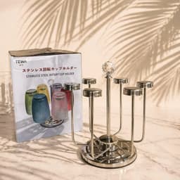 Giá úp cốc xoay 360 độ để bàn inox 304, 15 x 22.5 x 25CM, TEWA 80064 8