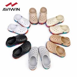 [ AVG003 ] [ Tặng Charm ] Dép sục thời trang Aviwin Avigo-003 hoạ tiết quẩy sơn xung quang- Đi tăng 1 size 2
