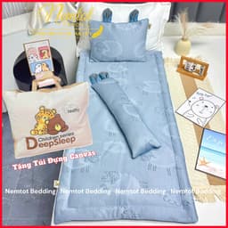 ❄️MÁT LẠNH❄️Bộ Nệm Gối Cho Bé Đi Học Vải Băng Lạnh Cao Cấp, Tặng Kèm Túi Đựng - Nemtot Bedding 3