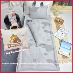 ❄️MÁT LẠNH❄️Bộ Nệm Gối Cho Bé Đi Học Vải Băng Lạnh Cao Cấp, Tặng Kèm Túi Đựng - Nemtot Bedding 1