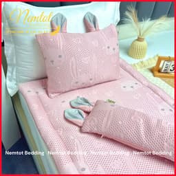 💤BÉ NGỦ SAY💤Bộ Nệm Gối Băng Lạnh Cao Cấp Cho Bé Nằm Mát Lạnh Êm Ái, Tặng Túi Đựng - Nemtot Bedding 9