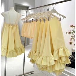 Váy Mùa Hè Cổ Yếm Vàng Chanh Form Babydoll Dễ Thương Đi Biền 8