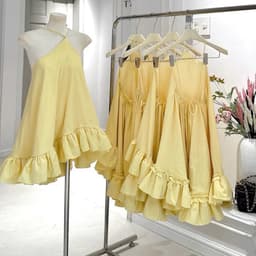 Váy Mùa Hè Cổ Yếm Vàng Chanh Form Babydoll Dễ Thương Đi Biền 7