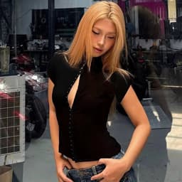 Áo Body Lưới Đính Mắc Cài Phong Cách Y2K Slay Cá Tính 9