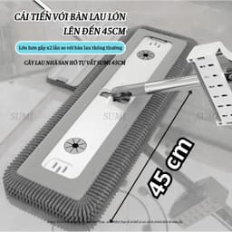 Cây Lau Nhà Tự Vắt SUMI 45cm SH2A, Chổi Lau Nhà Xoay 360 Độ Thông Minh Bàn Lau Lớn, Nâng Cấp 2026 7