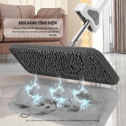 Cây Lau Nhà Tự Vắt SUMI 45cm SH2A, Chổi Lau Nhà Xoay 360 Độ Thông Minh Bàn Lau Lớn, Nâng Cấp 2026 4