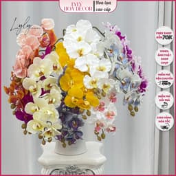 Lan Xoăn Cao Su 9 Bông Giống Thật Trang Trí Nhà Cửa Decor Sự Kiện, Cổng Cưới. Hoa Lụa Decor 1