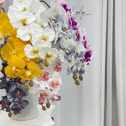 Lan Xoăn Cao Su 9 Bông Giống Thật Trang Trí Nhà Cửa Decor Sự Kiện, Cổng Cưới. Hoa Lụa Decor 6