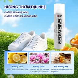 Chai xịt vệ sinh giày Sneaker Geto, Xịt vệ sinh giày xịt làm sạch giày dạng bọt xịt khử mùi hôi giày 8
