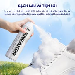 Chai xịt vệ sinh giày Sneaker Geto, Xịt vệ sinh giày xịt làm sạch giày dạng bọt xịt khử mùi hôi giày 4