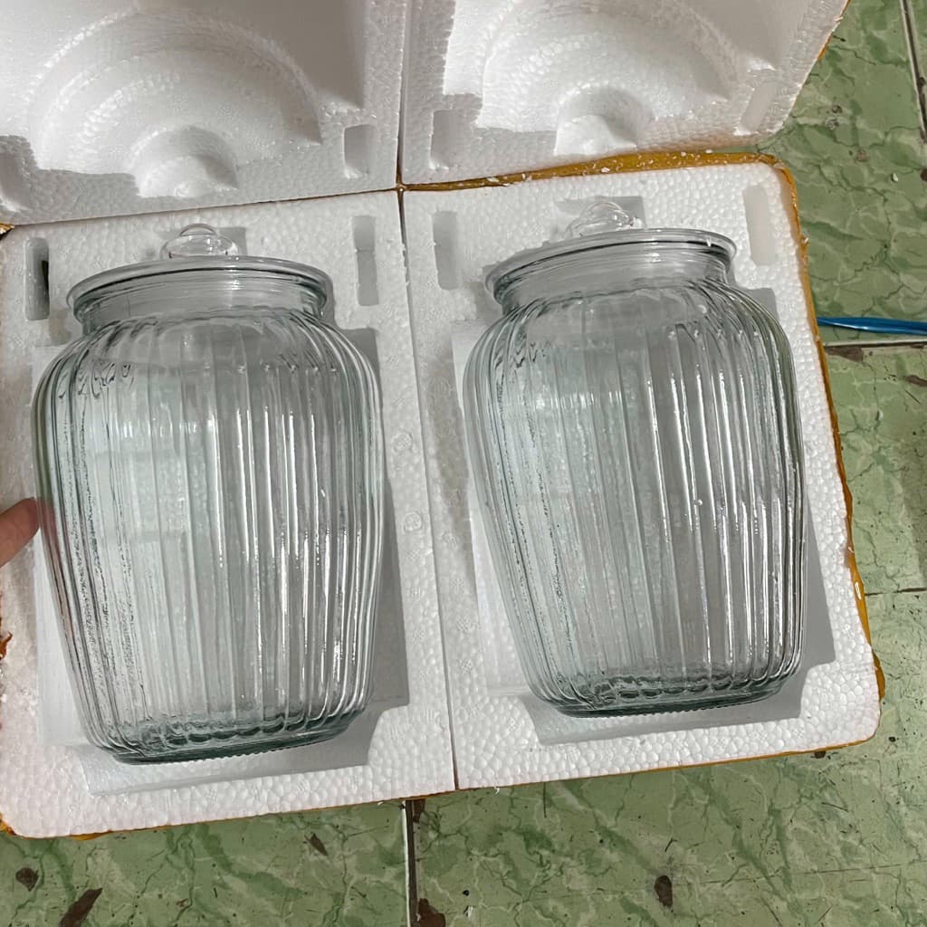 ComBo 2 Hũ Thuỷ Tinh Dung Tích 2200ml Dùng Muối Dưa Ngâm Hoa Quả Tươi Tiện Dụng