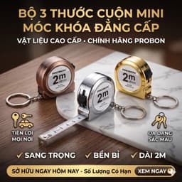 Thước Cuộn Mini 2m PROBON Móc Khóa Cao Cấp - Thước Kéo Thép Bỏ Túi Chính Xác, Thiết Kế Sang Trọng & Bền Bỉ VINBEO-[AL06] 1