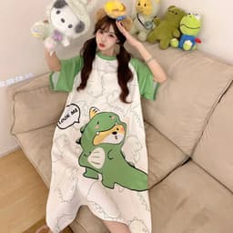 Váy ngủ big size nữ 60-100Kg đầm ngủ mặc nhà in hoạt hình cute dễ thương  TOZZO VS11 3