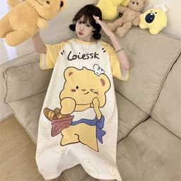 Váy ngủ big size nữ 60-100Kg đầm ngủ mặc nhà in hoạt hình cute dễ thương  TOZZO VS11 5
