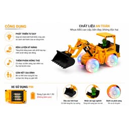 🚜 XE CÔNG TRÌNH MÁY XÚC  CHO BÉ 🚜 👉 Đồ chơi vận hành cơ – xoay gầu linh hoạt, bé chơi cực thích 2