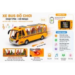 Xe Bus Chạy Pin Luxury Bus Có Nhạc Âm Thanh Vui Nhộn Di Chuyển Tiến Lùi Cho Trẻ Em 5