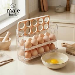 Khay đựng trứng 3 tầng trong suốt. Kệ trứng tủ lạnh gọn gàng tiết kiệm diện tích - Majehome 1
