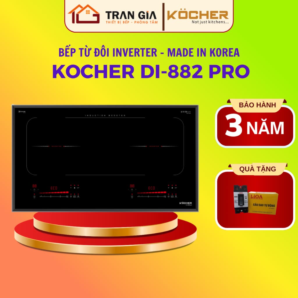 Bếp từ đôi Kocher DI 882PRO | Made in Korea | Công nghệ châu âu | Bảo hành chính hãng 3 năm