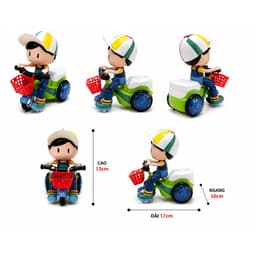 Đồ chơi cậu bé shiper đi xe đạp, bốc đầu xoay 360 độ, chạy pin có đèn có nhạc vui nhộn cho bé 4