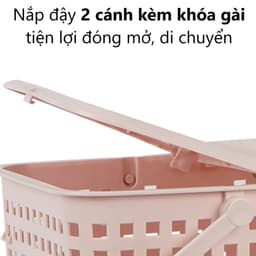 Làn Đi Sinh Việt Nhật 2608, Giỏ Đựng Đồ Em Bé Có Nắp Nhựa Bền Đẹp, Dễ Mang Theo - DOMUS 3