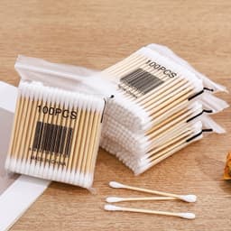 Combo 5 Gói Bông Tăm Ngoáy Tai Thân Gỗ Gói • 100, [SL Thực 90 - 95] Tăm Bông 2 Đầu, Que Gỗ Thân Thiện Tiện Lợi 2