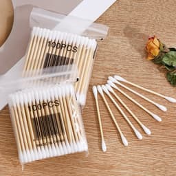 Combo 5 Gói Bông Tăm Ngoáy Tai Thân Gỗ Gói • 100, [SL Thực 90 - 95] Tăm Bông 2 Đầu, Que Gỗ Thân Thiện Tiện Lợi 4