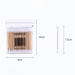 Combo 5 Gói Bông Tăm Ngoáy Tai Thân Gỗ Gói • 100, [SL Thực 90 - 95] Tăm Bông 2 Đầu, Que Gỗ Thân Thiện Tiện Lợi 5