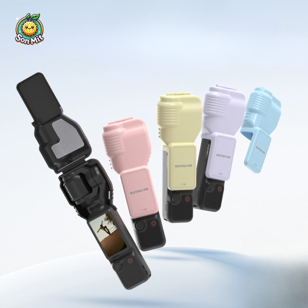 Vỏ Bảo Vệ DJ.I Os.mo Po.cket 4 , Ống Kính gimbal, Bảo Vệ Màn Hình, Nắp Lật Tích Hợp Màu Kẹo vlog Túi Cầm Tay 4 Phụ Kiện Máy