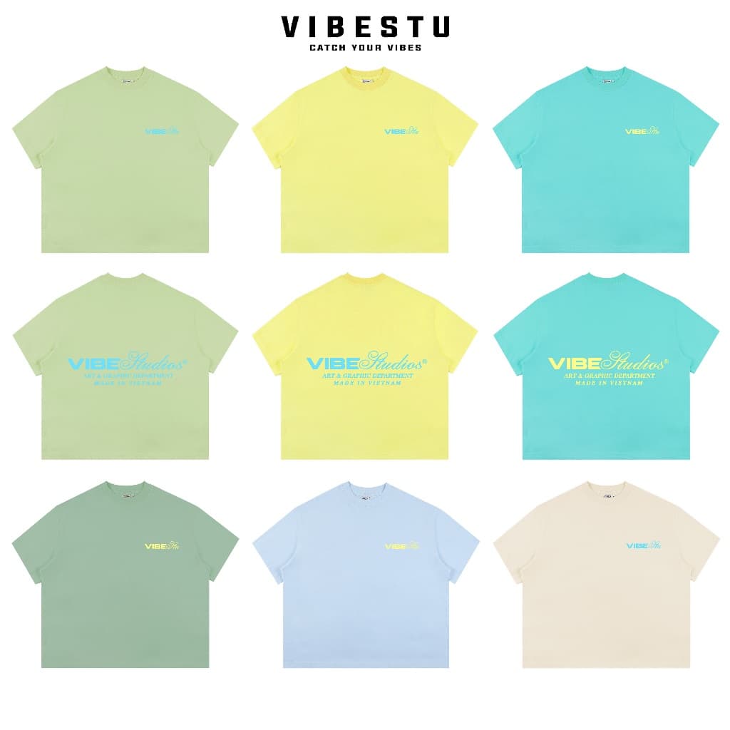 Áo Thun Local Brand VEQISTU " Logo Vibestu ART&GRAPHIC " Áo Thun Boxy Form Rộng å 250Gsm Cotton