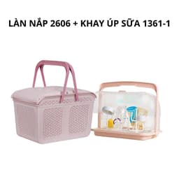 Làn Nhựa Việt Nhật 2606, Giỏ Đựng Đồ Sơ Sinh Có Nắp Mở, Dùng Đi Sinh Tiện Lợi, Thoáng Khí - TDH 5