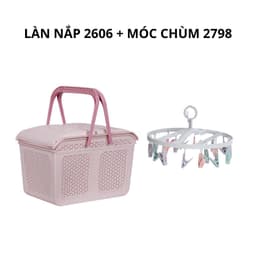 Làn Nhựa Việt Nhật 2606, Giỏ Đựng Đồ Sơ Sinh Có Nắp Mở, Dùng Đi Sinh Tiện Lợi, Thoáng Khí - TDH 7